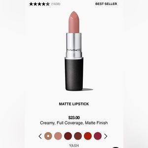 M.A.C Lipstick ~ YASH (631) ~ DEEP NEUTRAL